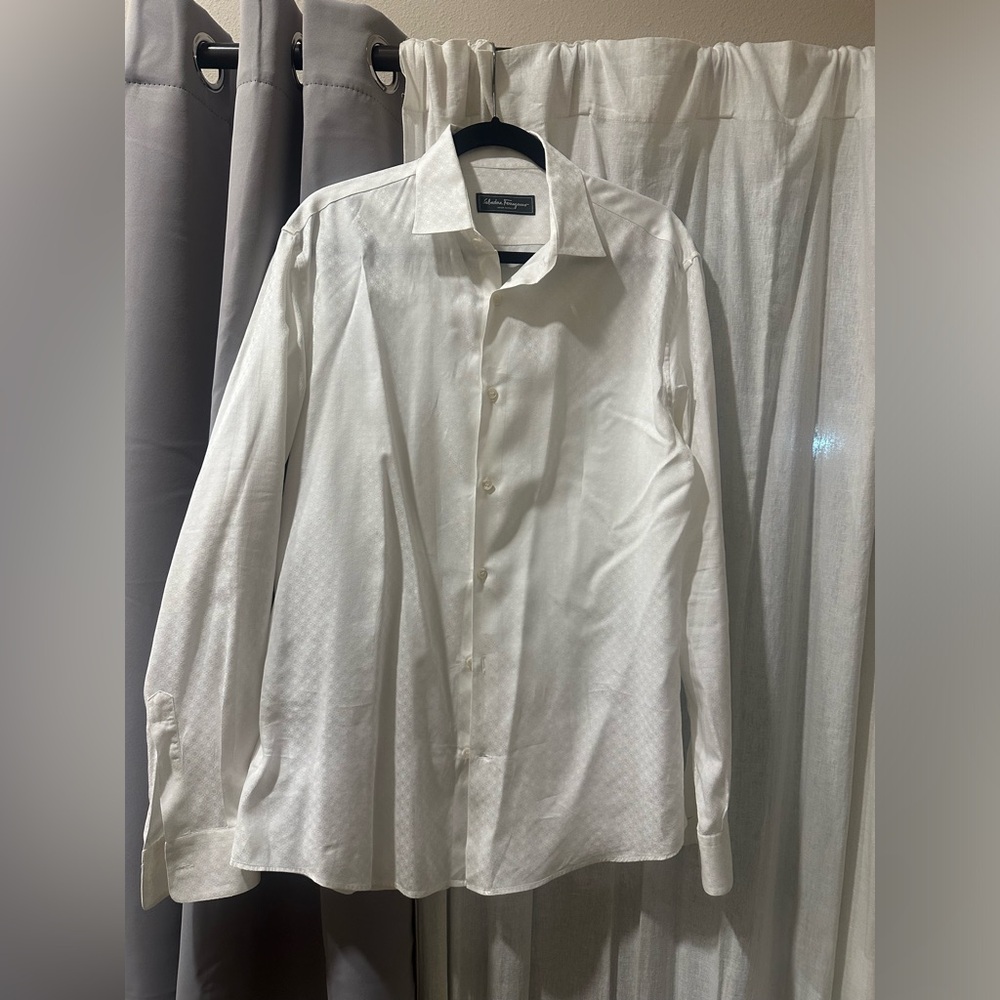 Men’s Salvatore Ferragamo Designer White Button Up